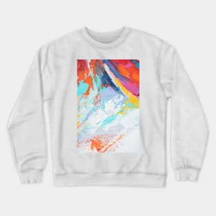 Fragment of multicolored texture painting. Abstract art background. oil on canvas. Crewneck Sweatshirt